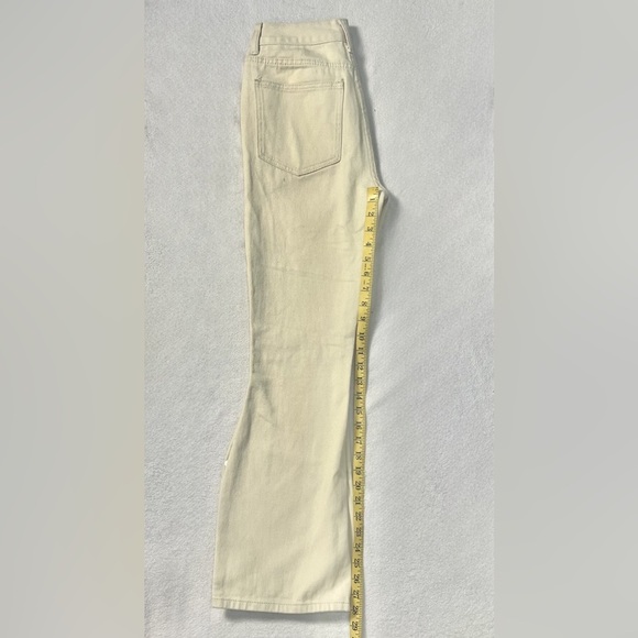 SHEIN Tan Boot Cut Jeans with White Butterfly Design - Picture 7 of 7